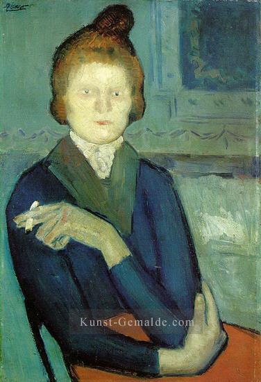 Frau a la Zigarette 1901 Pablo Picasso Ölgemälde